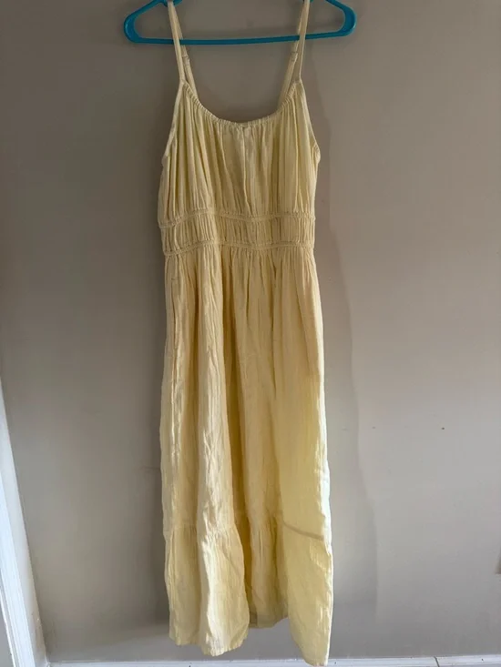 Pact Cream Gathered Waist Maxi Dress - Picture 7 of 8